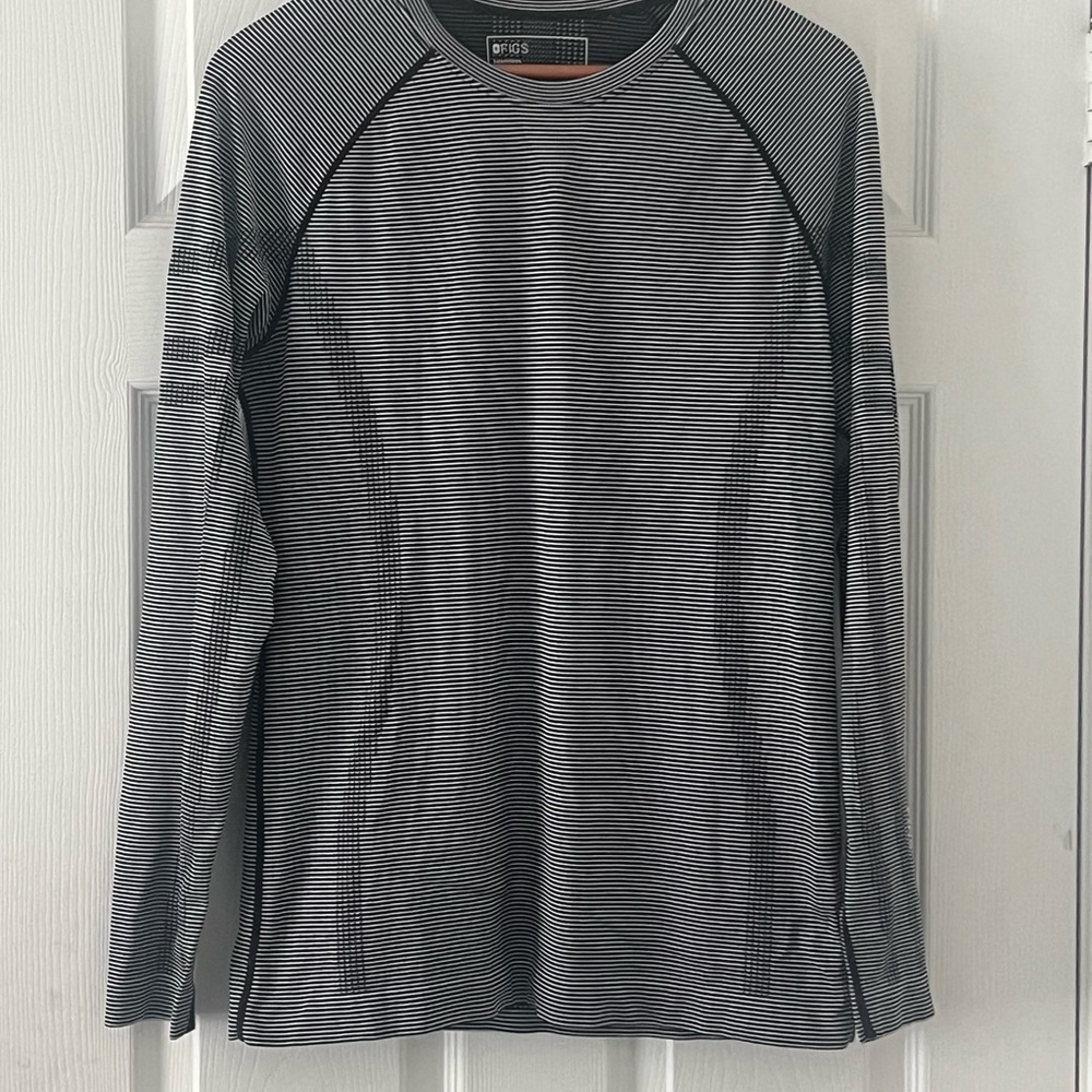 Womens Figs Black/white Striped salta underscrub